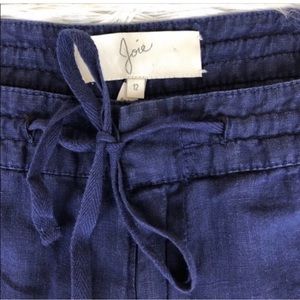 Joie Martesha drawstring linen pants blue 12